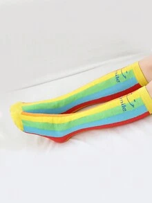 Calcetines Altos Infantiles Hasta La Rodilla - Multicolor - Ver 2