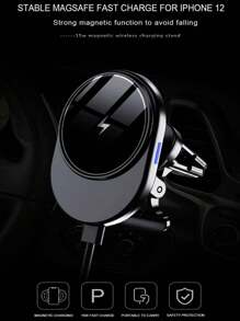 D8 15w磁性汽車無線充電器及支架，適用於支援Apple磁吸手機的設備 - 黑色 - 查看 6