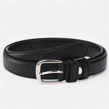 1 条女士黑色腰带，休闲、时尚、复古、百搭，非常适合搭配牛仔裤和长裤的日常穿着