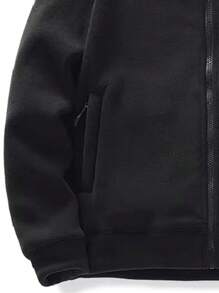 Men's Plush Fleece Hooded Cardigan, Thickened, Outdoor Sports Jacket For Autumn And Winter