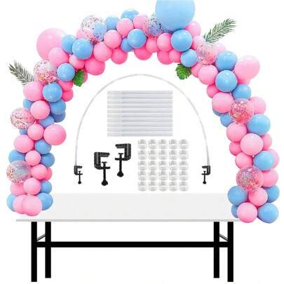 1 Set Tisch Ballon Bögen Kit, einstellbarer Ballon Bogen Ständer Rahmen für verschiedene Tischgrößen, Ballon Girlanden Dekoration für Geburtstags-, Hochzeits-, Abschluss- und Junggesellenabschiedspartys