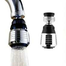 360 Degree Rotating Faucet Aerator Deluxe Water-Saving Sprayer Bubbler Pressurized Tap Filter Kitchen Accessory - Silver - View 4