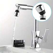 360 Degree Rotating Faucet Aerator Deluxe Water-Saving Sprayer Bubbler Pressurized Tap Filter Kitchen Accessory - Silver - View 6
