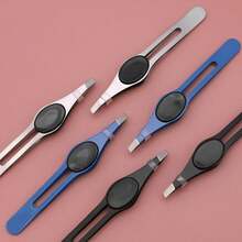 Exquisite Tweezers Set, High Precision Stainless Steel Eyebrow Tweezers For Facial Hair, Inward Growing Hair And Splinter Remover - Blue - View 4