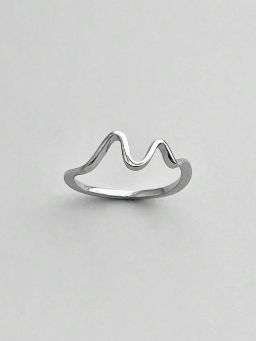 1 件時尚簡約海浪裝飾女式戒指,婚禮/派對/節慶/休閒日常配件