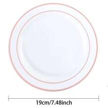 20 Piezas 19cm Bandeja Con Borde De Oro Rosa - Multicolor - Ver 2