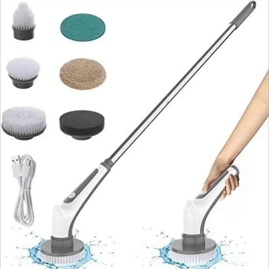 多種刷頭的無線電動清潔刷,裂縫刷,廚房和浴室和家居清潔馬桶刷,魚缸清潔刷,8級防水