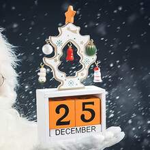 1pc  Christmas Tree Countdown Calendar ,Christmas Countdown Decoration Ornament,Wooden Christmas Countdown Calendar Ornament - White - View 4