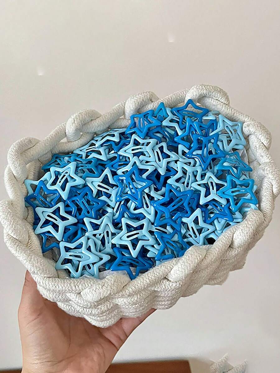 10 cái Xanh Bóng Ngôi sao Kẹp tóc - Nhiều màu - Xem 1