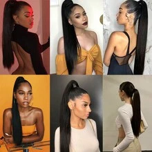 1個深棕色爪夾馬尾直髮髮尾,合成夾式髮型,優雅自然,適用於日常使用 - Dark Brown - 查看 7