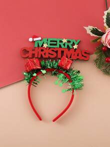 两件套圣诞主题发箍，一件带有圣诞树图案，一件带有圣诞老人腿图案，趣味十足，适合节日派对、化妆舞会等场合，女士发箍发带，发饰 - 紅色 - 查看 3