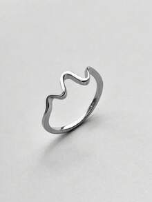 1 件時尚簡約海浪裝飾女式戒指,婚禮/派對/節慶/休閒日常配件