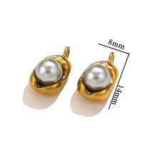 1入不鏽鋼吊墜個性化時尚豌豆形珍珠吊墜diy項鍊耳環珠寶配件