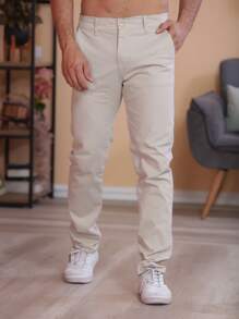 Men Pants - Beige - View 1