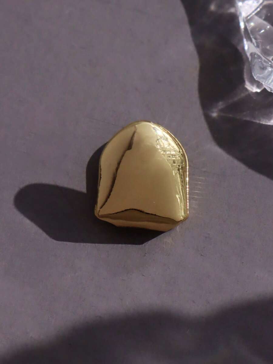 1 Pieza Grillz Dental Decorativo Metálico Dorado, Accesorio De Moda De Hip Hop Y Punk - Dorado - Ver 1