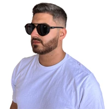 男士夏季時尚休閒太陽眼鏡 - 黑色 - 查看 1