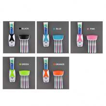 1pc Automatic Wall Mount Toothpaste Squeezing Device Dispenser With Rt5 And Rt2 Slots - Convenient And Hygienic Toothbrush Holder For Bathroom ,Bathroom Organizers & Storage