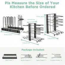 1 Miếng Có thể mở rộng Bình Và Giá lưu trữ Phòng bếp Tủ Nhà bếp Dụng cụ làm bánh Giá lưu trữ - màu đen - Xem 2