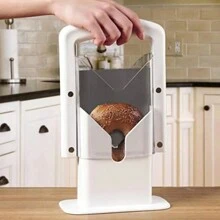 Kitchen Bagel Slicer Stainless Steel Manual Muffins Bun Rolls Cutter Bread Slicing Machine Baking Pastry Kitchen Tools - White - View 1