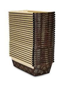 5pcs Rectangular Corrugated Paper Bread Tray, Boat-shaped Cupcake Mold, Non-stick Baking Tray, Kitchen Bakeware Cake Mold - Brown - View 3