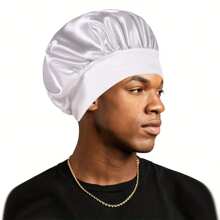 1入男士緞面彈性圓帽,兼具美髮護髮帽和沐浴帽雙重功能 - 灰色 - 查看 3