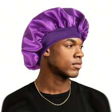 1入男士緞面彈性圓帽,兼具美髮護髮帽和沐浴帽雙重功能 - 灰色 - 查看 2