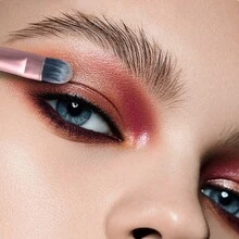 3 cái/bộ Kết thúc kép Nhôm Ống Cọ trang điểm , Bao gồm Phấn mắt Chải , Mũi Bóng Chải , Bàn chải Highlight , Chi tiết Chải Và Khác Chức năng - Hoa hồng vàng - Xem 4