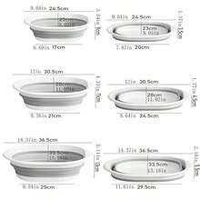 1入組便攜矽膠可折疊的盆用於臉部清潔,蔬菜&水果清潔,家用的塑膠臉盆 - 淺粉色 - 查看 4