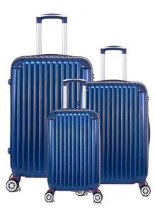 Conjunto 3 Malas De Bordo Viagem Nacional Internacional Com 4 Rodas Duplas 360º Com Trava De Encaixe , Cadeado TSA Embutido , Divisório Interno , Extensor Extra - Multicolorido - Visão 3
