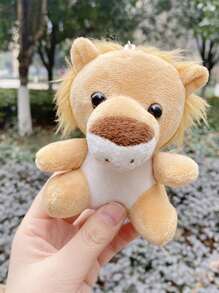 1入組森林動物卡通毛絨玩具鑰匙扣,背包飾品-長頸鹿 - 咖啡棕 - 查看 4