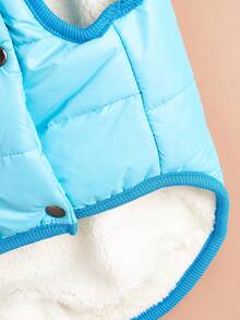 1 Miếng Đơn giản Màu thuần Lông cừu mùa đông Áo khoác cho chó Đối với Lớn , Chống gió Ngoài trời Chó tha mồi vàng Quần áo thú cưng - Màu xanh nhạt - Xem 4