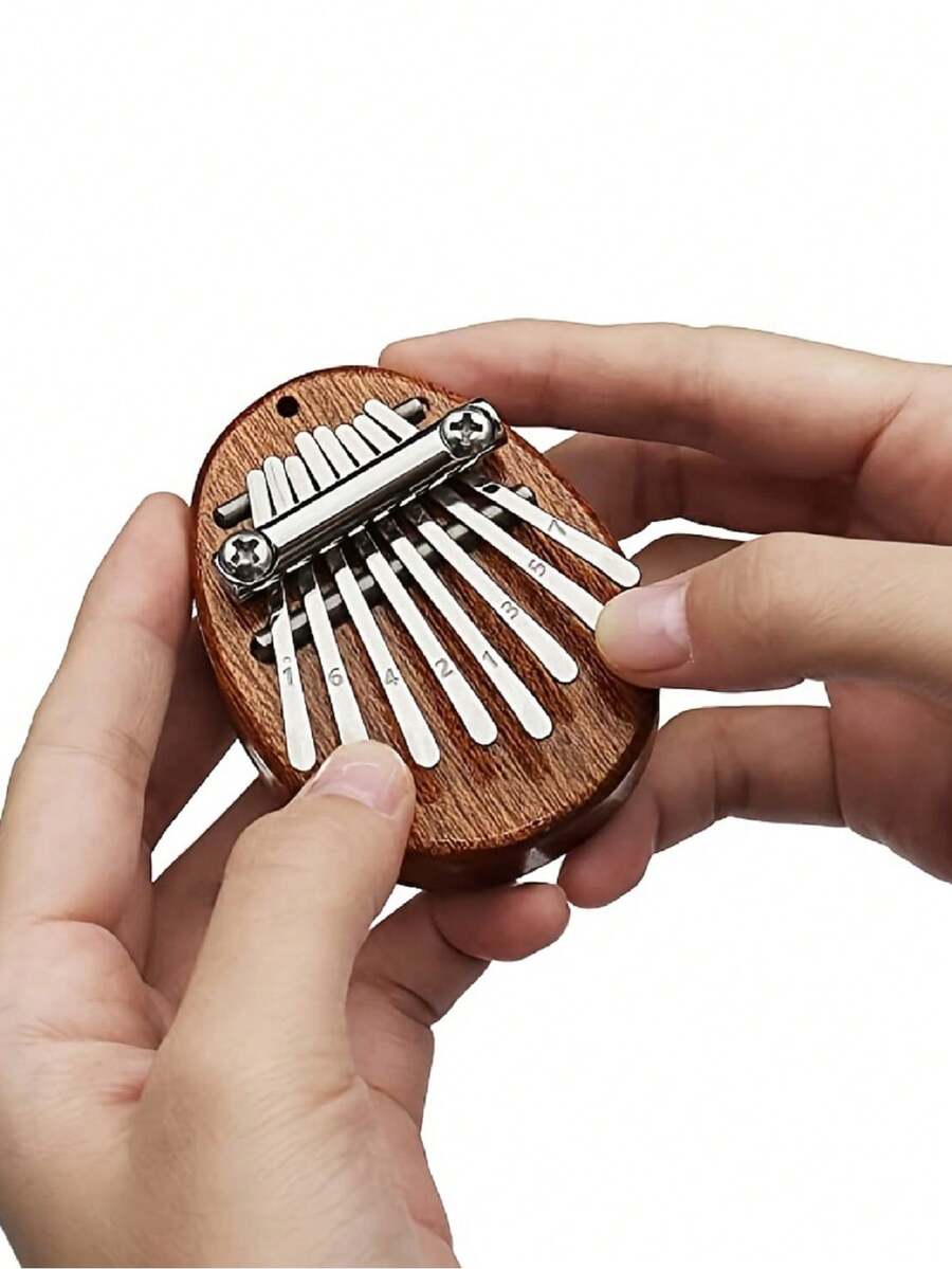 8個按鍵迷你卡林巴,精美的手指拇指鋼琴木琴,音樂好配件吊墜禮物,聖誕萬聖節和感恩節禮物