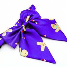 1 chiếc nơ Giáng sinh cho thú cưng, vòng cổ có thể điều chỉnh cho chó/mèo - Màu tím - Xem 6