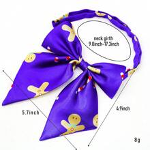 1 chiếc nơ Giáng sinh cho thú cưng, vòng cổ có thể điều chỉnh cho chó/mèo - Màu tím - Xem 4