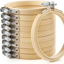 10 Piezas Aros De Bordado Redondos De Bambú - color de registro - Ver 6