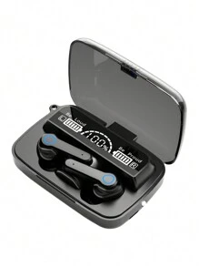 M19 TWS 无线耳机 5.1 无线 TWS 耳塞 运动迷你耳机 无线耳机 防噪音入耳式设计 LED 数字显示 语音控制 带麦克风无线耳机 - 黑色 - 查看 1