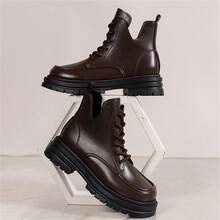 女款新款厚底靴英倫風柔軟舒適顯高短靴