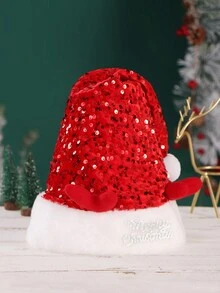 1 件聖誕帽,帶有可愛鹿角、亮片和厚毛絨面料,男女皆宜,非常適合派對和聚會 - 彩色 - 查看 3