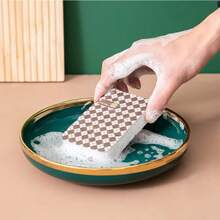 1塊強力去污木漿海綿碗碟清潔劑,適用於家用廚房清潔 - 綠色 - 查看 2