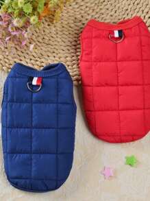 宠物狗猫服装 简约款 加厚外套 泰迪 小型犬 雪纳瑞 秋冬季 - 米色 - 查看 1