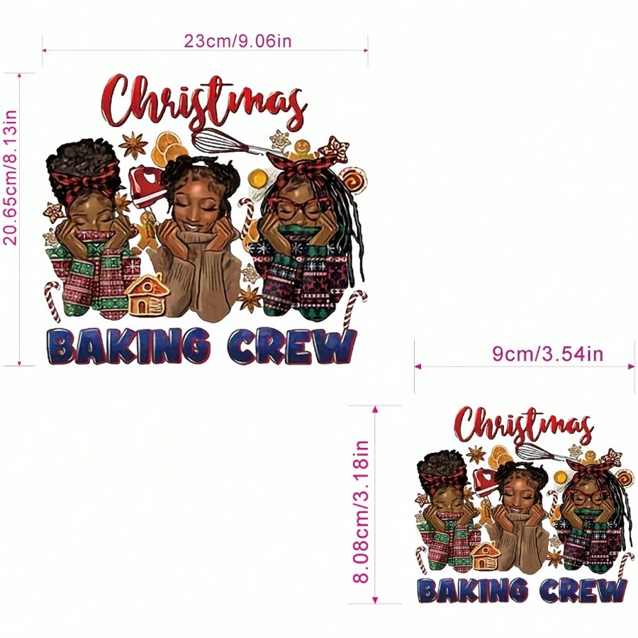 Hermosas Pegatinas De Transferencia De Hierro De Navidad Para Ropa, Sombrero, Pantalones Vaqueros, Pegatinas Térmicas Lavables - Beis - Ver 1