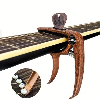 3-In-1 Zinc Alloy Guitar Capo,Including 1pc Guitar Pick. Can Be Used As Capo,Pick Holder Or Bridge Pin Puller. Suitable For Acoustic Guitar,Electric Guitar,Bass,Ukulele Capo,Guitar Pick,Guitar Picks,Guitar Big,Picks For Guitar,Ukulele Electric,Capo Guitar Accessories,Guitar Capo Acoustic,Guitar Clamp
