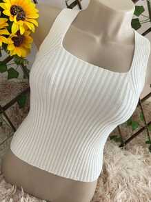 Women Knit Tops - trắng - Xem 1