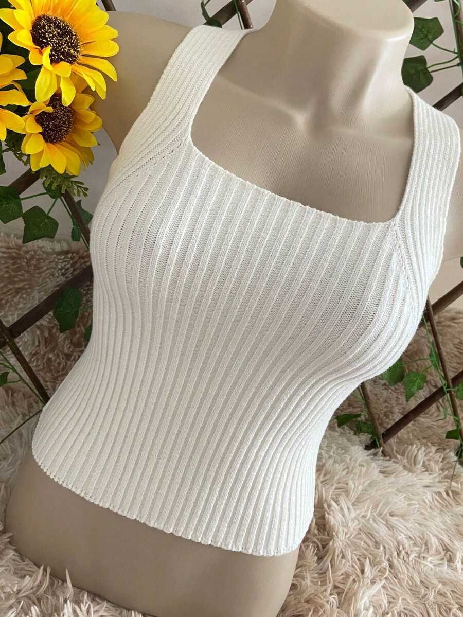Women Knit Tops - trắng - Xem 1