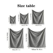 絨面針織毛毯（多尺寸、深藍色）， 輕盈300 Gsm沙發條紋毯，溫暖柔軟床上用品，舒適超細纖維沙發條紋毯，適用於四季，1件 - 藏蓝色 - 查看 5