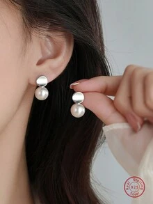 1對時尚優雅的s925純銀蕾絲與垂墜耳環,為女性的完美禮物