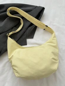 New Fashionable Simple Shoulder Crossbody Bag - Yellow - View 5