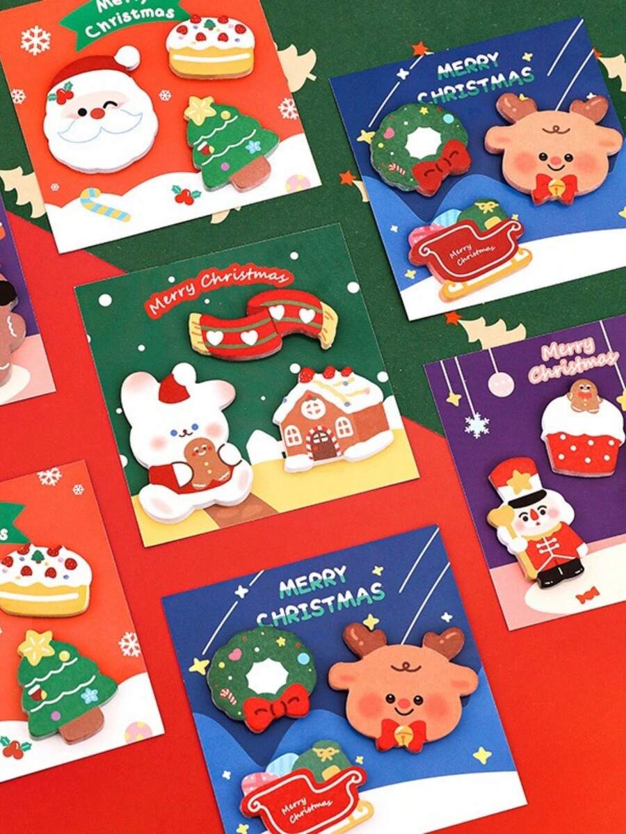 1 Pieza Notas Adhesivas Creativas Mini De Navidad Al Azar, 60 Piezas Por Libro - Multicolor - Ver 1