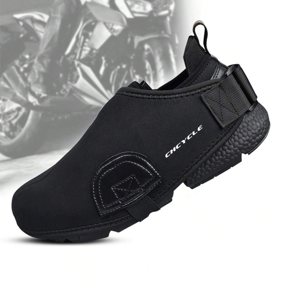 CHCYCLE Motorcycle Gear Shift Pads, Motorbike Boots Accessories Windproof Protective Riding Warm Shoe Cover - Black - View 1