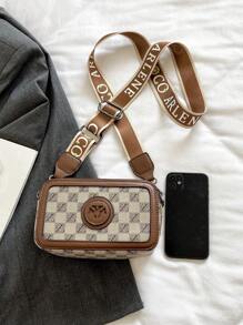 2024新款時尚女式復古相機袋,多功能休閒單肩斜跨包